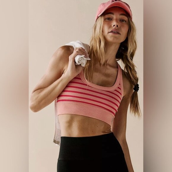Free People Tops - NWT FP Movement by Free People Go To Striped Sports Bra Sz. M/L Cropped